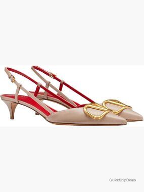 Patent Leather Slingback Kitten Heel Sandals Pointed Toe Slip On